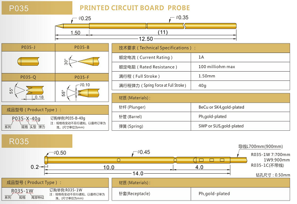 035測試探針規(guī)格、測試探針生產(chǎn)廠家